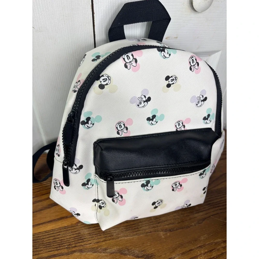Disney Mickey Mouse Pastel Mini Backpack Bioworld Small White‎ Purse Bag